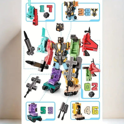 Transforming Number Robot Mech Warrior Set